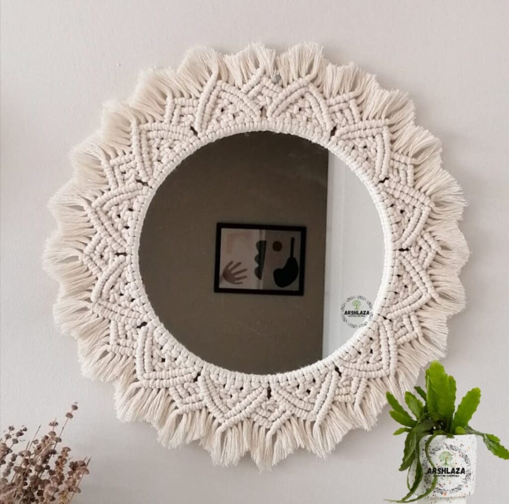 decorative wall mirror white